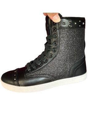 NEW Pastry HighTop Black Glitter Shine Studded Female Dance Sneaker Boot Size 8